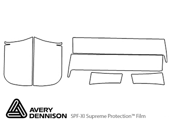 Chevrolet Silverado 1999-2002 Avery Dennison Clear Bra Door Cup Paint Protection Kit Diagram