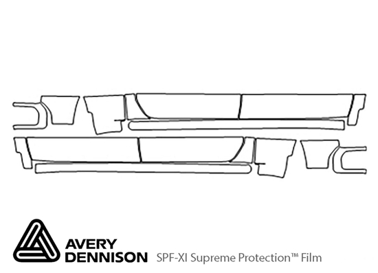 Chevrolet Silverado 2019-2024 Avery Dennison Clear Bra Door Cup Paint Protection Kit Diagram