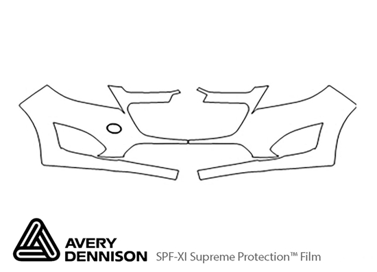 Chevrolet Spark 2013-2015 Avery Dennison Clear Bra Bumper Paint Protection Kit Diagram