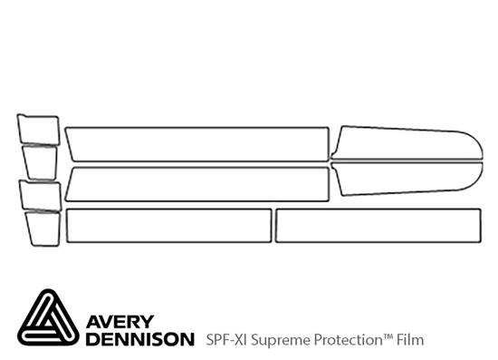 Chevrolet Suburban 1992-1999 Avery Dennison Clear Bra Door Cup Paint Protection Kit Diagram