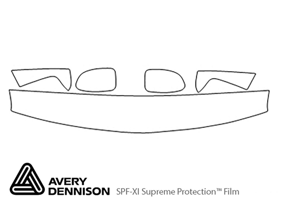 Chevrolet Suburban 2005-2006 Avery Dennison Clear Bra Hood Paint Protection Kit Diagram