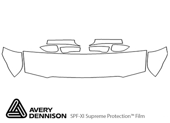 Chrysler 300 2005-2010 Avery Dennison Clear Bra Hood Paint Protection Kit Diagram