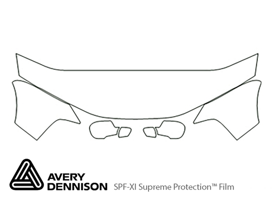 Chrysler 300M 1999-2004 Avery Dennison Clear Bra Hood Paint Protection Kit Diagram