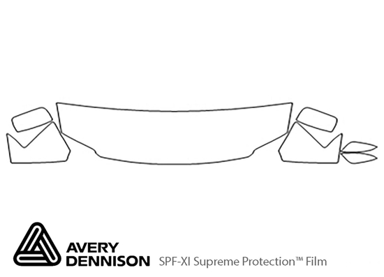 Chrysler Town and Country 2011-2016 Avery Dennison Clear Bra Hood Paint Protection Kit Diagram