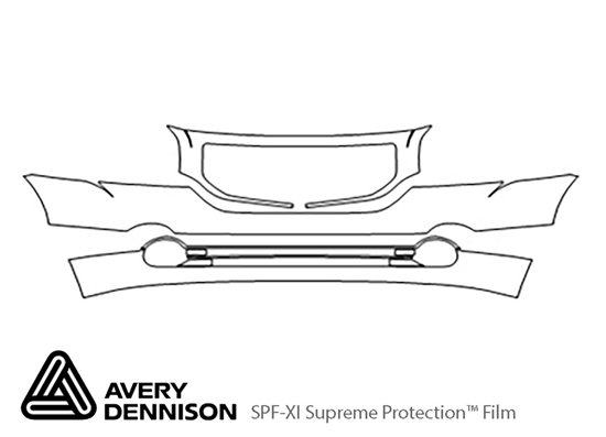 Dodge Caliber 2007-2012 Avery Dennison Clear Bra Bumper Paint Protection Kit Diagram