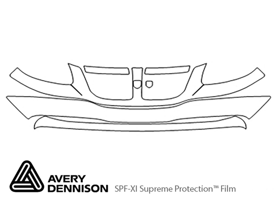 Dodge Caravan 2001-2004 Avery Dennison Clear Bra Bumper Paint Protection Kit Diagram