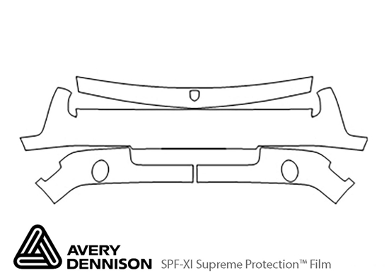 Dodge Challenger 2008-2010 Avery Dennison Clear Bra Bumper Paint Protection Kit Diagram