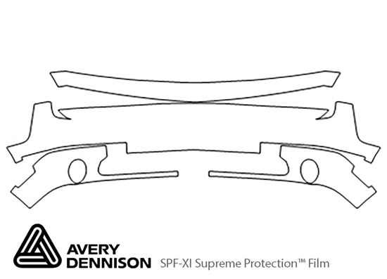 Dodge Challenger 2011-2014 Avery Dennison Clear Bra Bumper Paint Protection Kit Diagram