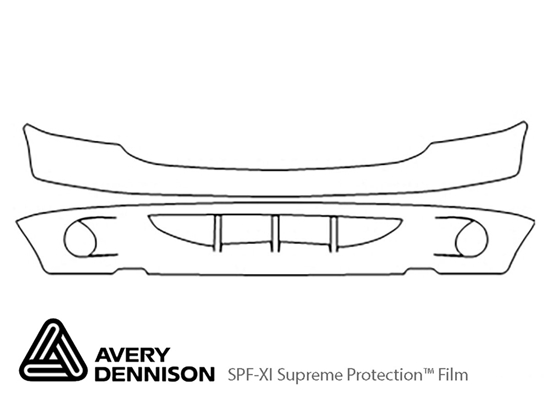 Dodge Dakota 1997-2003 Avery Dennison Clear Bra Bumper Paint Protection Kit Diagram