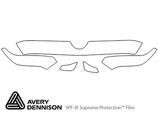 Dodge Dakota 1997-2004 Avery Dennison Clear Bra Hood Paint Protection Kit Diagram