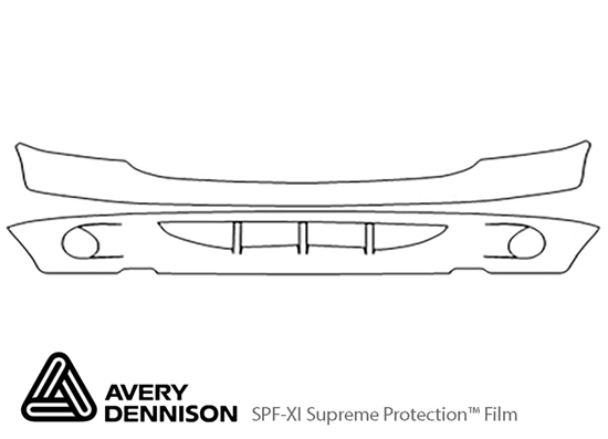 Dodge Durango 1998-2003 Avery Dennison Clear Bra Bumper Paint Protection Kit Diagram