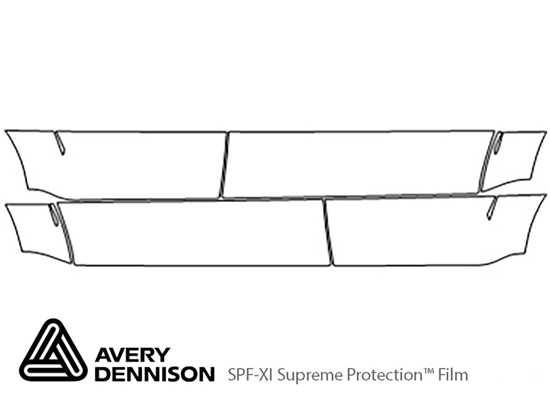 Dodge Durango 2004-2009 Avery Dennison Clear Bra Door Cup Paint Protection Kit Diagram