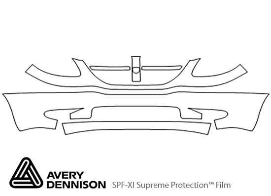 Dodge Grand Caravan 2005-2007 Avery Dennison Clear Bra Bumper Paint Protection Kit Diagram