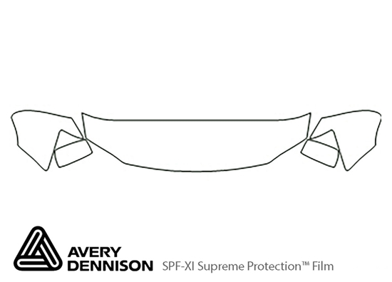 Dodge Grand Caravan 2008-2010 Avery Dennison Clear Bra Hood Paint Protection Kit Diagram