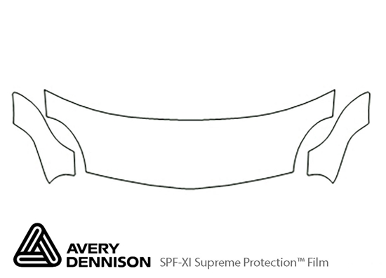 Dodge Neon 2000-2001 Avery Dennison Clear Bra Hood Paint Protection Kit Diagram