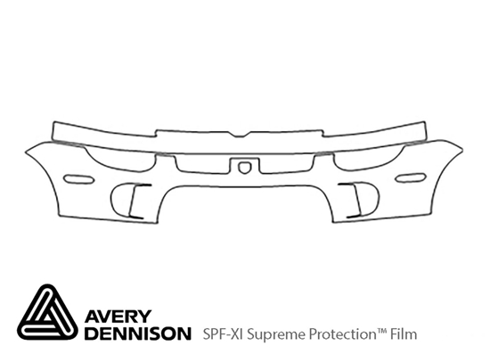 Dodge Neon 2003-2005 Avery Dennison Clear Bra Bumper Paint Protection Kit Diagram