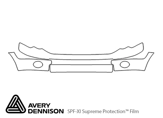 Dodge Ram 2002-2005 Avery Dennison Clear Bra Bumper Paint Protection Kit Diagram