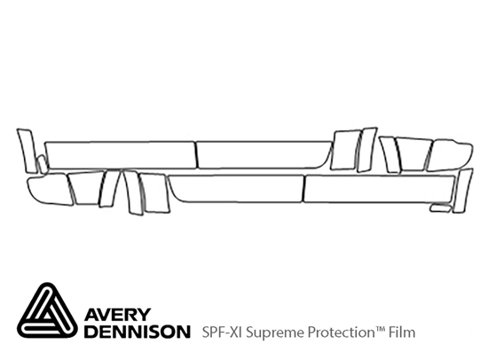 Dodge Ram 2013-2018 Avery Dennison Clear Bra Door Splash Paint Protection Kit Diagram