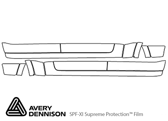 Dodge Ram 2019-2024 Avery Dennison Clear Bra Rocker Precut PPF Diagram