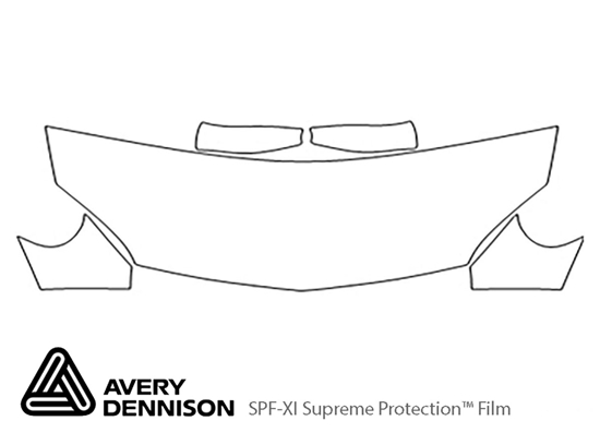 Dodge Stratus 2003-2006 Avery Dennison Clear Bra Hood Paint Protection Kit Diagram