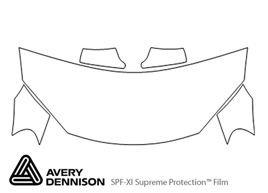 Dodge Stratus 2004-2006 Avery Dennison Clear Bra Hood Paint Protection Kit Diagram