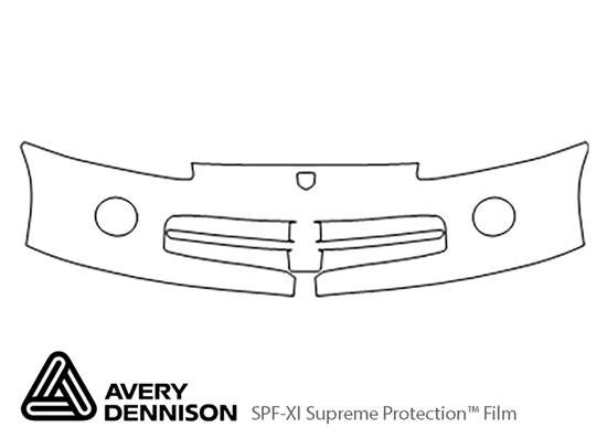 Dodge Viper 2003-2006 Avery Dennison Clear Bra Bumper Paint Protection Kit Diagram