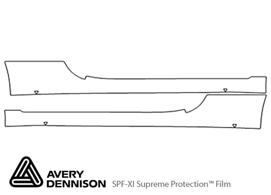 Fiat 500 2012-2017 Avery Dennison Clear Bra Door Cup Paint Protection Kit Diagram