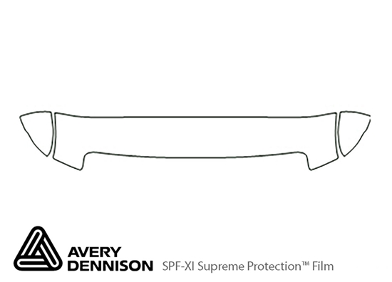 Ford E-350 2008-2014 Avery Dennison Clear Bra Hood Paint Protection Kit Diagram