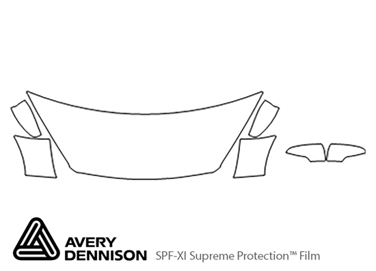 Ford Escape 2017-2019 Avery Dennison Clear Bra Hood Paint Protection Kit Diagram