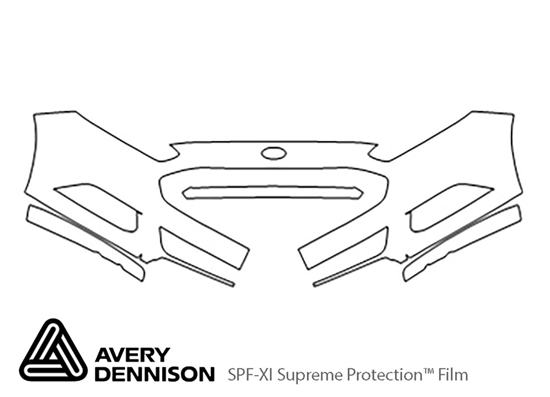 Ford Fusion 2013-2016 Avery Dennison Clear Bra Bumper Paint Protection Kit Diagram