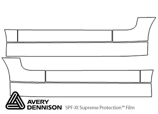 Ford GT 2005-2006 Avery Dennison Clear Bra Door Cup Paint Protection Kit Diagram