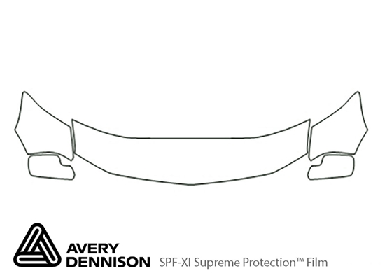 Ford Mustang 2005-2009 Avery Dennison Clear Bra Hood Paint Protection Kit Diagram