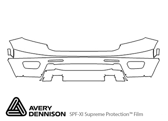 Ford Ranger 2019-2023 Avery Dennison Clear Bra Bumper Precut PPF Diagram