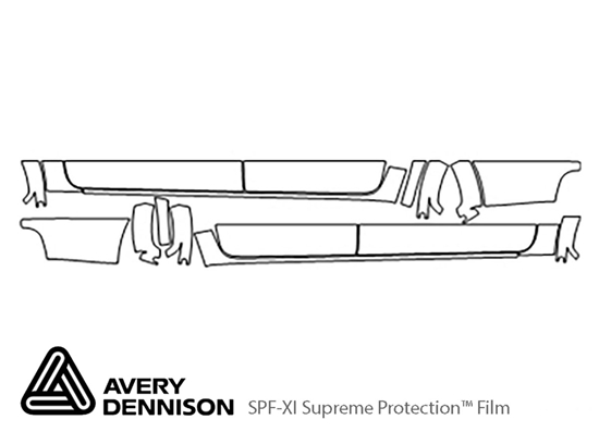 Ford Ranger 2019-2023 Avery Dennison Clear Bra Door Cup Paint Protection Kit Diagram