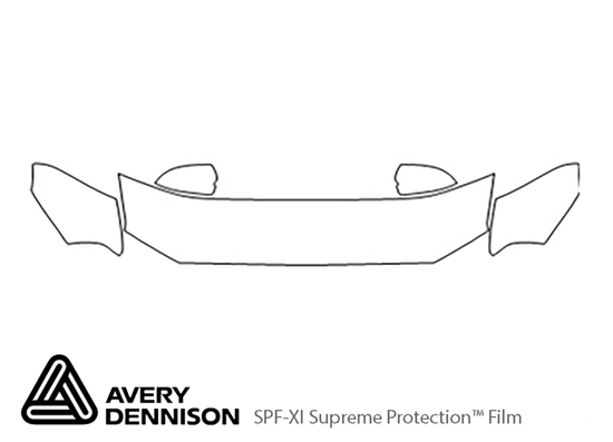 Ford Shelby GT500 2010-2012 Avery Dennison Clear Bra Hood Paint Protection Kit Diagram