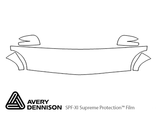 Ford Thunderbird 2002-2005 Avery Dennison Clear Bra Hood Paint Protection Kit Diagram