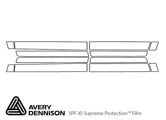 GMC Acadia 2013-2016 Avery Dennison Clear Bra Door Cup Paint Protection Kit Diagram