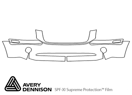 GMC Envoy 2002-2009 Avery Dennison Clear Bra Bumper Paint Protection Kit Diagram