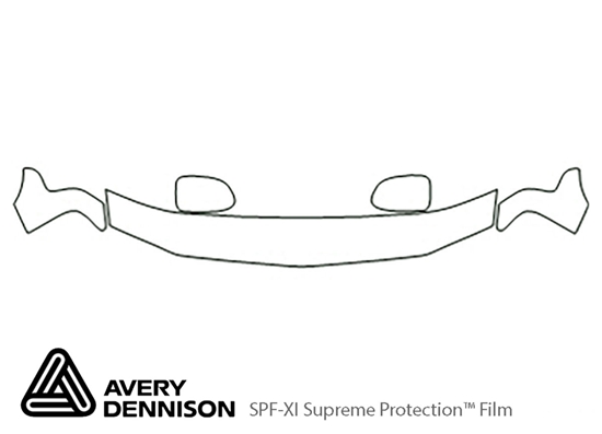 GMC Sierra 2001-2006 Avery Dennison Clear Bra Hood Paint Protection Kit Diagram