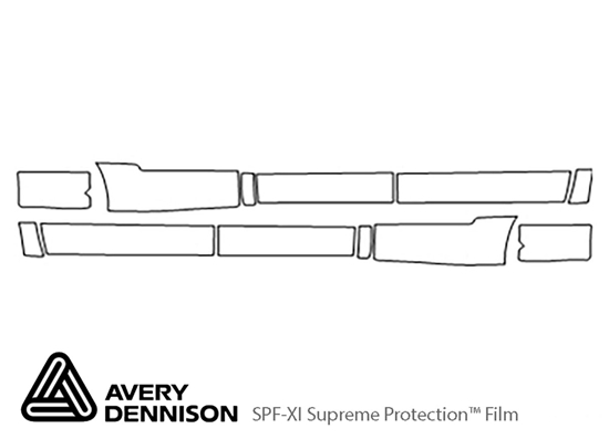 GMC Sierra 2007-2013 Avery Dennison Clear Bra Door Cup Paint Protection Kit Diagram