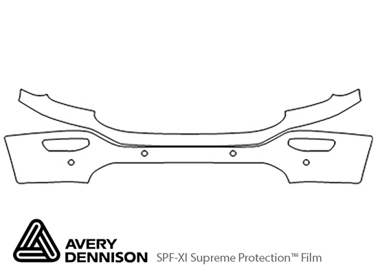 GMC Sierra 2016-2018 Avery Dennison Clear Bra Bumper Paint Protection Kit Diagram