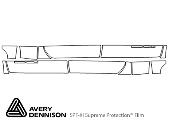 GMC Sierra 2019-2024 Avery Dennison Clear Bra Door Cup Paint Protection Kit Diagram