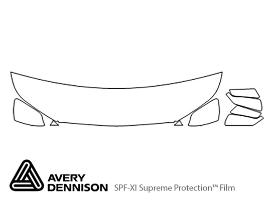 GMC Terrain 2018-2024 Avery Dennison Clear Bra Hood Paint Protection Kit Diagram