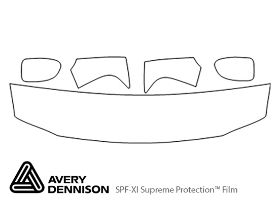 GMC Yukon 2000-2006 Avery Dennison Clear Bra Hood Paint Protection Kit Diagram