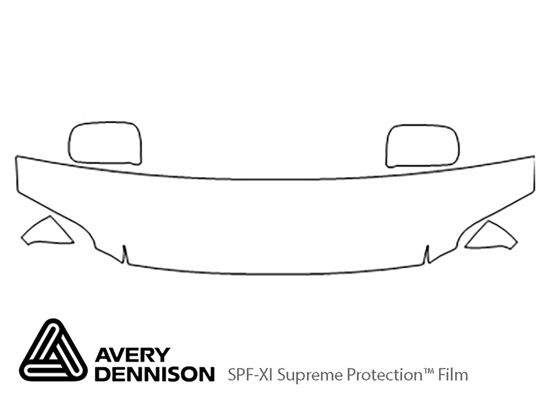 Honda CR-V 1997-2001 Avery Dennison Clear Bra Hood Paint Protection Kit Diagram