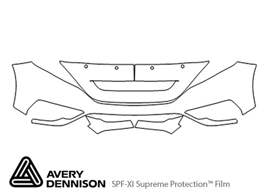 Honda CR-V 2015-2016 Avery Dennison Clear Bra Bumper Paint Protection Kit Diagram