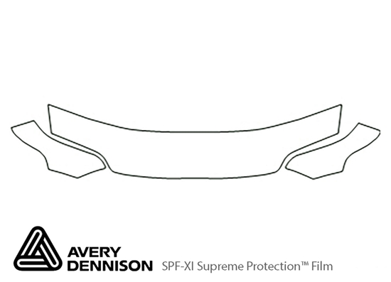 Honda Civic 1992-1995 Avery Dennison Clear Bra Hood Paint Protection Kit Diagram