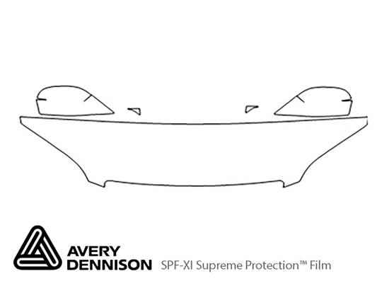 Honda Civic 2001-2003 Avery Dennison Clear Bra Hood Paint Protection Kit Diagram