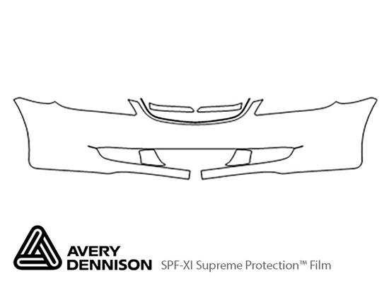 Honda Civic 2004-2005 Avery Dennison Clear Bra Bumper Paint Protection Kit Diagram