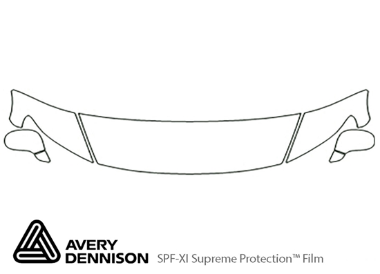 Honda Civic 2006-2011 Avery Dennison Clear Bra Hood Paint Protection Kit Diagram